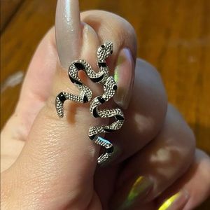 Silver snake stud earrings